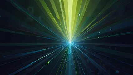 Obraz premium A flat vector background depicting a tunnel formed by rotating blue and green laser beams, creating a sense of depth and motion