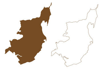 Mors island (Kingdom of Denmark) map vector illustration, scribble sketch Moro map © danlersk