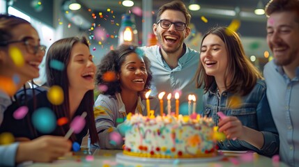 Celebrating a coworker's birthday in the office
