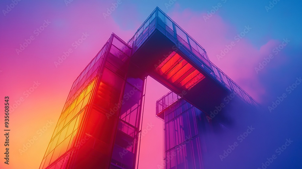 Canvas Prints The high and colourful structure in the warm and bright light from sun at morning or dusk time but yet it still feel moody and blues maybe because of the weak light from the sunset or sunrise