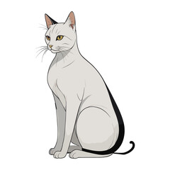 Elegant Sitting Cat Illustration