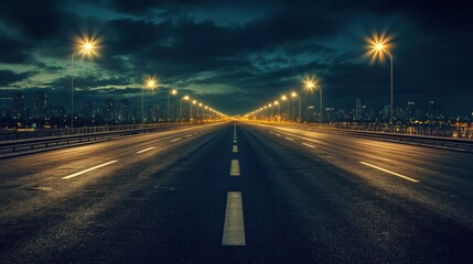 Obraz premium Empty Night Road