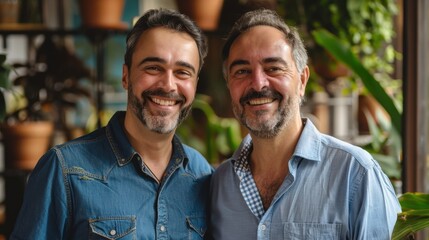 The smiling casual friends.