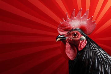 A banner advertising a local fighting rooster championship, with bold, striking typography and a dynamic image of a rooster in action