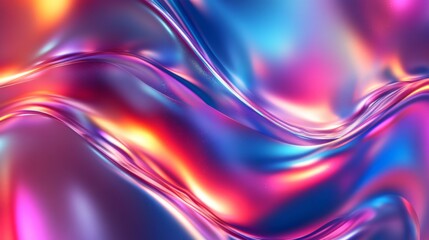 Naklejka premium Abstract background of vibrant pink, blue, and orange liquid waves.