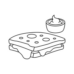 Tasty sandwich with layers, fast food concept icon