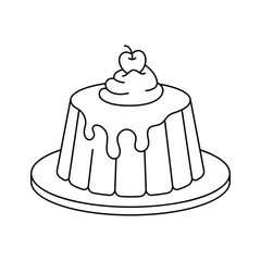 Creamy flan, dessert, sweet treat, pudding mix vector design