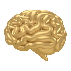 Human brain png icon sticker, 3D rendering, transparent background