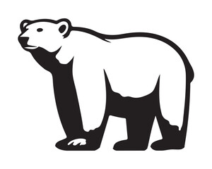 Polar bear silhouettes set, large pack of vector silhouette design, isolated white background ,Grizzly bear or polar bear silhouette flat vector icon for animal wildlife apps and websites