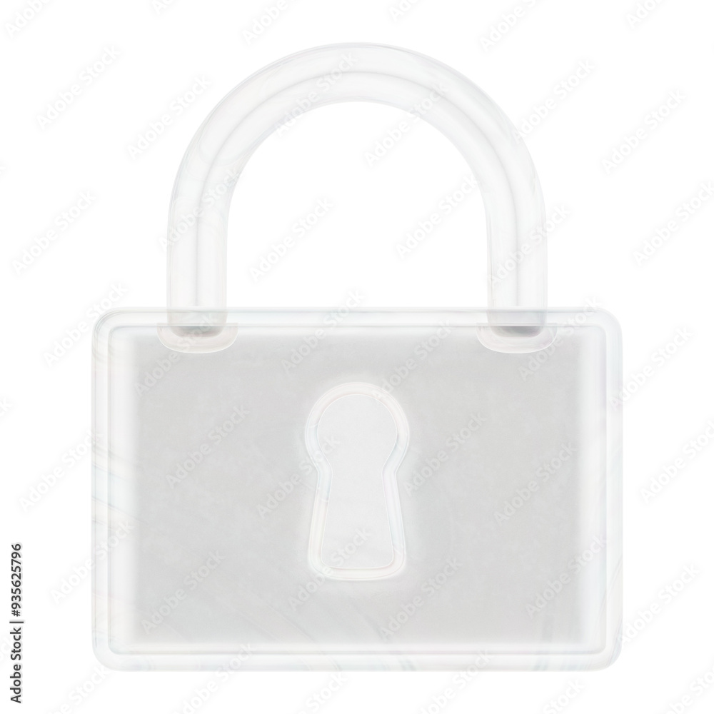 Canvas Prints lock icon png sticker, 3d crystal glass, transparent background