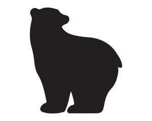 Polar bear silhouettes set, large pack of vector silhouette design, isolated white background ,Grizzly bear or polar bear silhouette flat vector icon for animal wildlife apps and websites