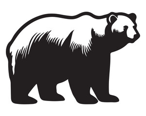 Polar bear silhouettes set, large pack of vector silhouette design, isolated white background ,Grizzly bear or polar bear silhouette flat vector icon for animal wildlife apps and websites