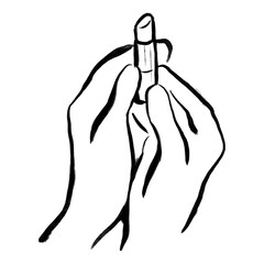 Lipstick makeup png sticker, drawing illustration, transparent background