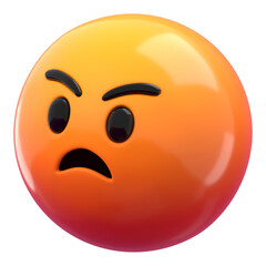 3D angry emoticon png social media sticker, transparent background