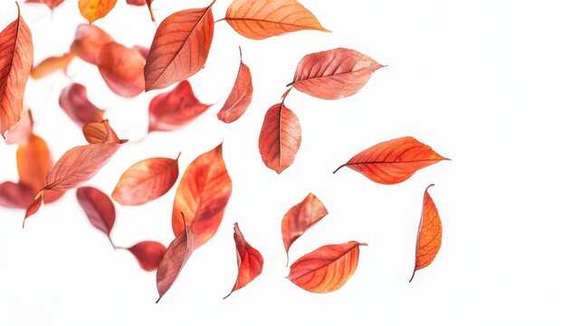 Collection of autumn leaves in various shades of orange, likely from a deciduous tree