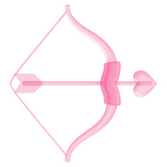 Pink Cupid arrow bow png 3D element, transparent background