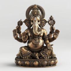 Fototapeta premium lord ganesh sculpture on white background