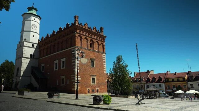 Sandomierz Town Hall in square old town in Poland