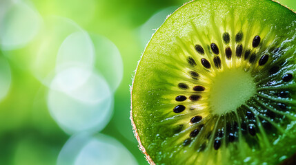 Kiwi green fruit close up background texture 