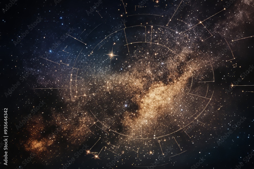 Wall mural astrological photography zodiac signs aligned in celestial harmony amongst the stars