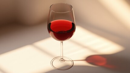 A red wine glass filled to the brim, ready for a toast