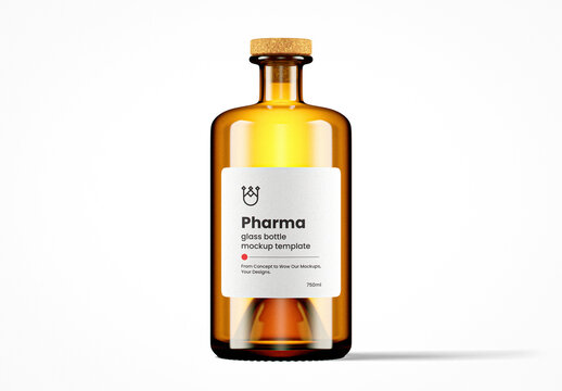 Amber Pharma Bottle Mockup