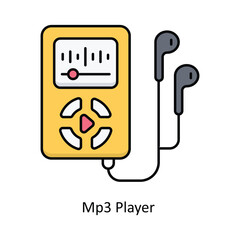 Mp3 Player  vector filled outline icon design illustration ,music equipment symbol on white background ,EPS 10 file 