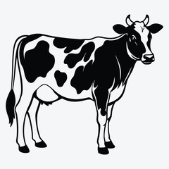 Cow Silhouette Vector, Majestic, High-Quality, and Detailed Outline Illustration for Your Creative Projects