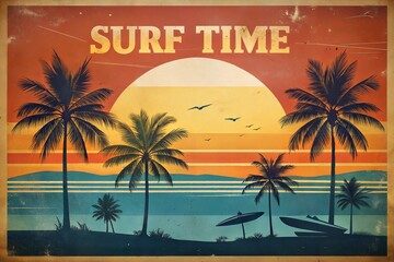 Obraz premium surf time, banner