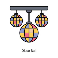Disco Ball vector filled outline icon design illustration ,music equipment symbol on white background ,EPS 10 file 
