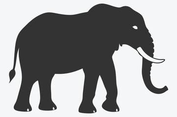 Majestic Elephant Silhouette Vector, Bold Wildlife Design in Stunning Simplicity