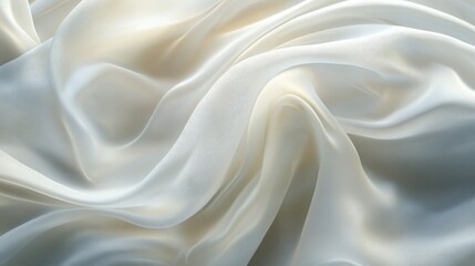 Fototapeta premium A white silk fabric flowing in the wind, symbolizing softness and grace
