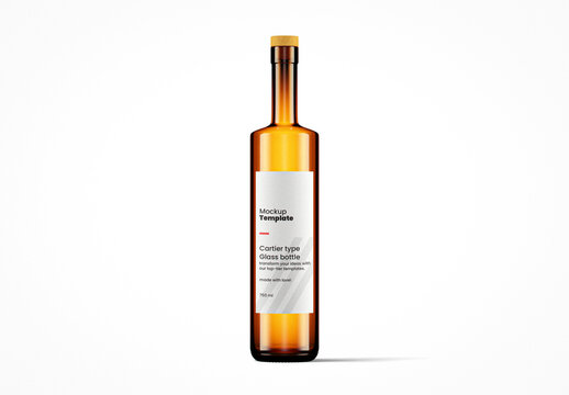 Amber Glass Cartier Bottle Mockup