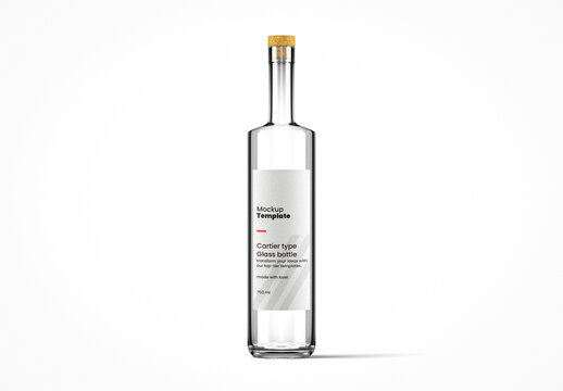 Clear Glass Cartier Bottle Mockup