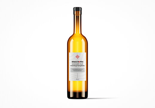Amber Glass Serenade Bottle Mockup