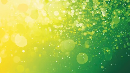Vivid abstract background with green and yellow bokeh effects for a lively, joyful atmosphere.