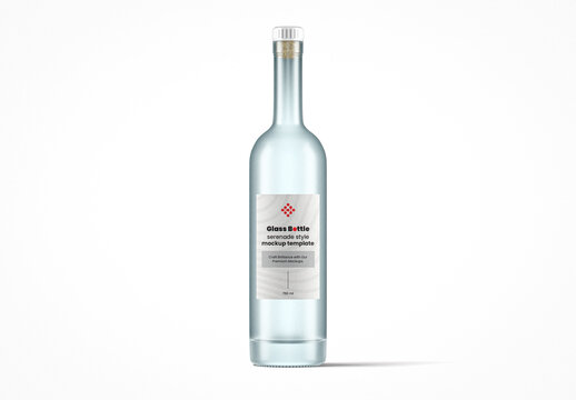 Frosted Glass Serenade Bottle Mockup