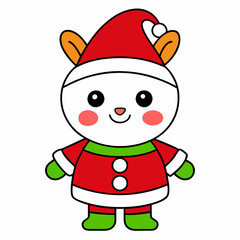 Cute Christmas coloring pages line art vector illustration