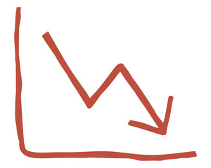 Red falling arrow chart png business clipart