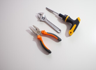 work tools with white background