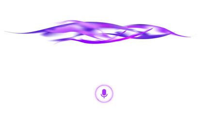Png neon purple voice assistant transparent with soundwave