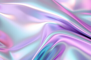 Fototapeta premium Processed collage of Iridescent fabric trendy cloth holographic texture. Background for banner