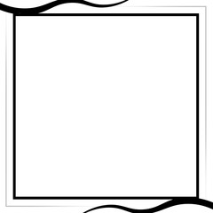 black square line frame and curve line corner