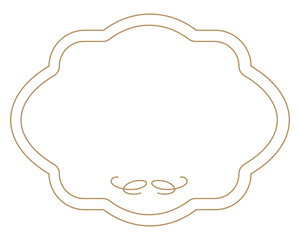 Png gold badge, vintage ornamental flourishes