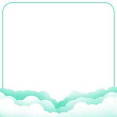 Fototapeta premium green square frame with cloud bottom
