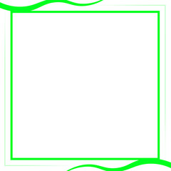 green square line frame and curve line corner
