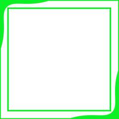 Obraz premium green square line frame and curve in corner
