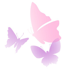 Butterfly png logo element, pink creative animal illustration