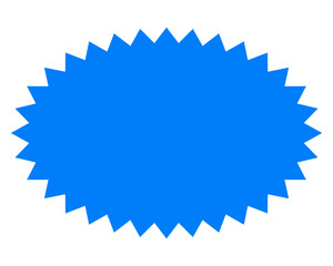 Shape png badge sticker, blue retro flat clipart