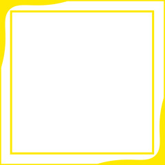 yellow square line frame and curve in corner